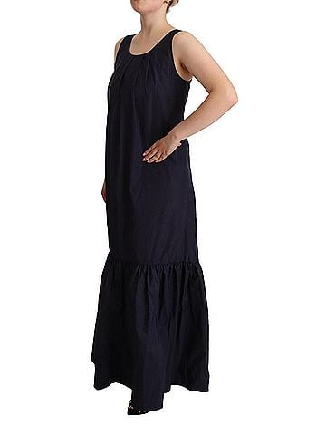 P.A.R.O.S.H. Navy Blue Sleeveless Round Neck Mermaid Long Women's Dress (view 2)