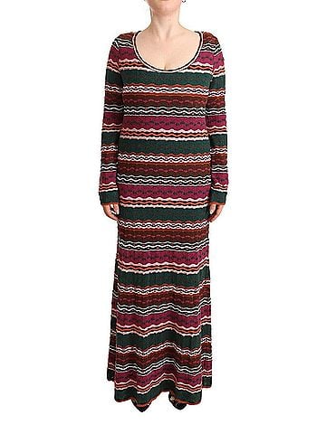 Missoni Multicolor Stripe Wool Knitted Maxi Sheath Women's Dress (view 1)