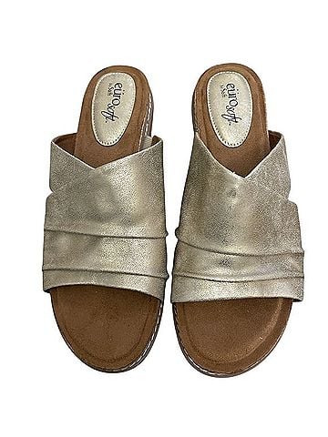 eürosoft by söfft Shimmering Gold Comfort Slide Sandals Sandals (view 1)
