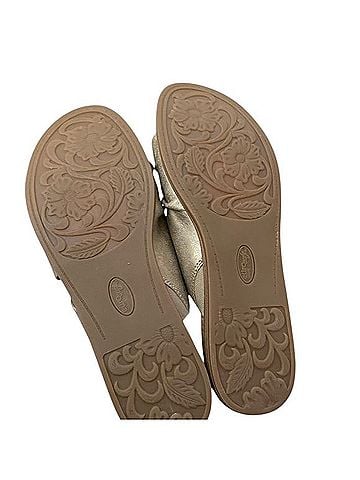 eürosoft by söfft Shimmering Gold Comfort Slide Sandals Sandals (view 2)
