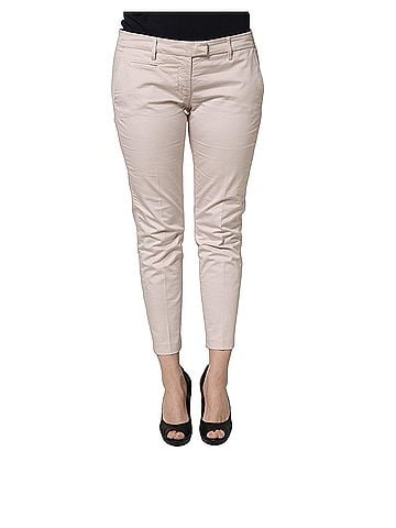 Versace Jeans Couture Beige Low Waist Tapered Women Cropped Trousers Women's Pants (view 1)
