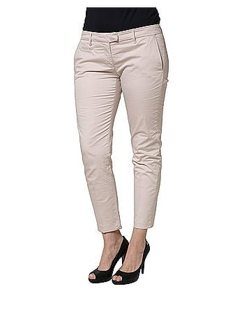 Versace Jeans Couture Beige Low Waist Tapered Women Cropped Trousers Women's Pants (view 2)