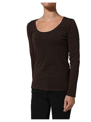 Alpha Massimo Rebecchi Brown Long Sleeves Round Neck Women's Top (view 2)