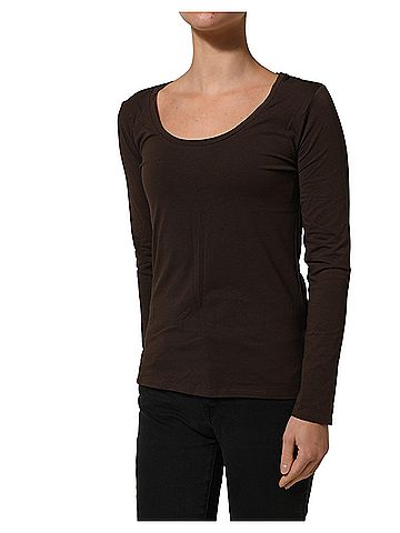 Alpha Massimo Rebecchi Brown Long Sleeves Round Neck Women's Top (view 2)