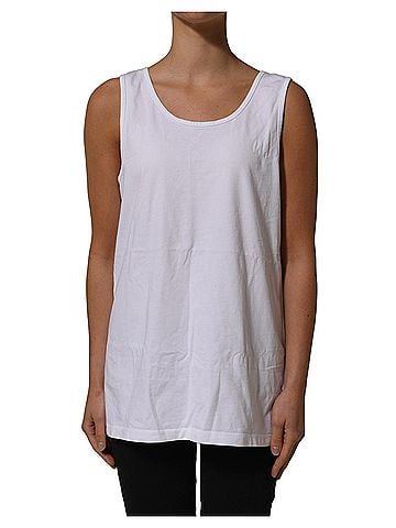 American Vintage White Cotton Round Neck Sleeveless Tank Women's Top (view 1)