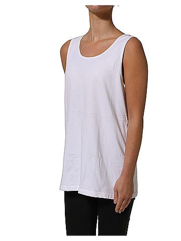 American Vintage White Cotton Round Neck Sleeveless Tank Women's Top (view 2)