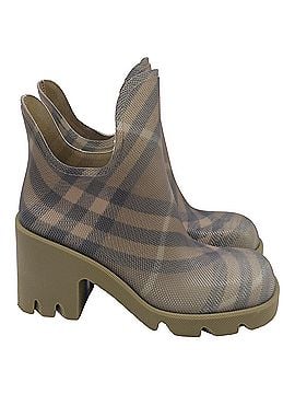 Burberry Burberry Check Marsh Heel Boots in Green Rubber (view 1)