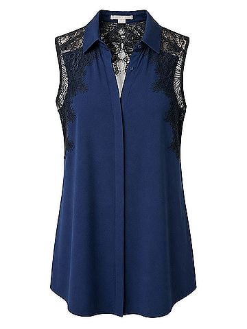 Cooper & Ella Lace Yoke Sleeveless Sleeveless Blouse (view 1)