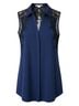 Cooper & Ella 100% Polystar Solid Blue Sleeveless Blouse Size M - photo 1