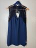 Cooper & Ella 100% Polystar Solid Blue Sleeveless Blouse Size M - photo 11