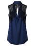 Cooper & Ella 100% Polystar Solid Blue Sleeveless Blouse Size M - photo 2