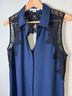 Cooper & Ella 100% Polystar Solid Blue Sleeveless Blouse Size M - photo 4