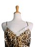 Daisy Fuentes 100% Silk Animal Print Brown White Silk Top Size L (petite) - photo 2