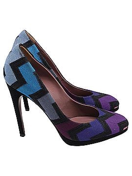 Missoni Missoni Zig Zag Print Pumps in Multicolor Canvas (view 1)