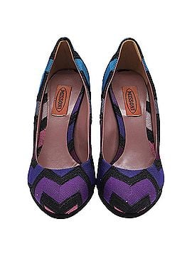 Missoni Missoni Zig Zag Print Pumps in Multicolor Canvas (view 2)