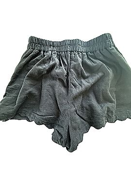 Aqua Faux Leather Shorts (view 2)