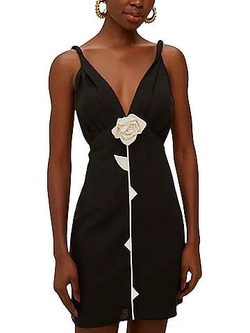 FARM Rio Black and White Rose pipping dress Cocktail Dress (view 1)