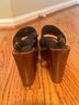 Tory Burch 100% Leather Black Brown Wedges Size 8 1/2 - photo 3
