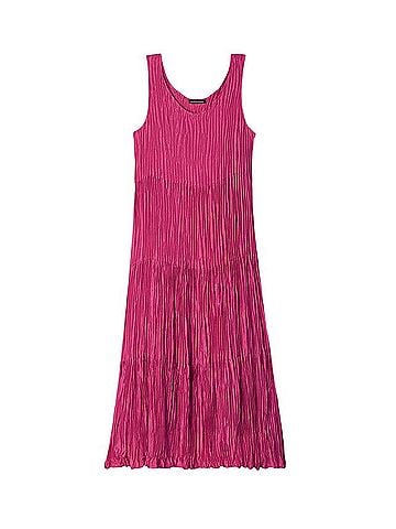 Eileen Fisher Crushed Silk Tiered Dress Casual Dress (view 1)
