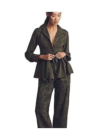 Maeve waisted Long Sleeve Button-Down Shirt (view 1)