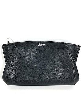 Cartier CARTIER C de logo clutch bag, handbag, pouch, leather, black, for men and women. (view 1)