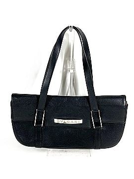 Bvlgari BVLGARI Bulgari Logo Flap Bag Tote Shoulder Leather Men's Women's Black (view 1)