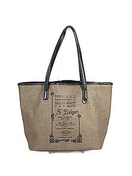 Bvlgari BVLGARI S.Bulgari Logo Tote Bag Shoulder Leather Coated Canvas Men's Women's Gray (view 1)