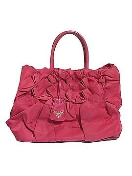 Prada PRADA Prada Triangle Logo Plate Nylon Frill Gathered Handbag Pink Women's (view 2)