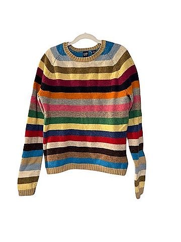 Gap Vintage Crazy Striped Crewneck Sweater Wool Pullover Sweater (view 1)