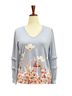 Cato Floral Purple White Red Long Sleeve Blouse Size L - photo 1