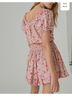 Lucky Brand Floral Damask Fair Isle Graphic Pink Ivory Red Romper Size M - photo 3