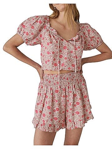 Lucky Brand lucky brand matchback floral set Romper (view 1)