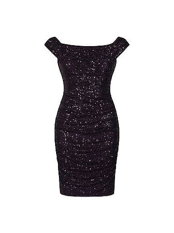 Ralph Lauren Evening Sequin Cap?Sleeve Ruched Sheath Dress Cocktail Dress (view 1)