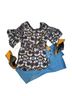 Da-Nang 100% Silk Tie-dye Black Gray Blouse Size XS - photo 2