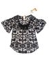 Da-Nang 100% Silk Tie-dye Black Gray Blouse Size XS - photo 4