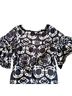 Da-Nang 100% Silk Tie-dye Black Gray Blouse Size XS - photo 7