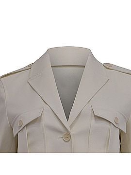 Theory Theory Button-Down Cropped Jacket in White Wool (view 2)