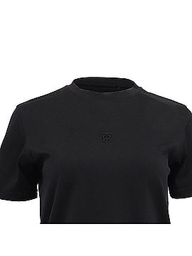 Burberry Burberry Logo-Embroidered Crewneck T-Shirt in Black Cotton (view 2)