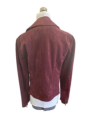 Calvin Klein Faux Suede Straight Zip Moto Jacket (view 2)