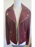 Calvin Klein 100% Faux Suede Solid Red Burgundy Gold Jacket Size M - photo 4