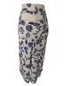 Ella Moss Floral Multi Color Blue Ivory Casual Pants Size XL - photo 1