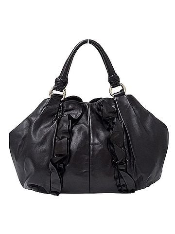Prada Prada PRADA handbag for women, brand name handbag, tote bag, leather, black, BR4065, frill, black. (view 2)