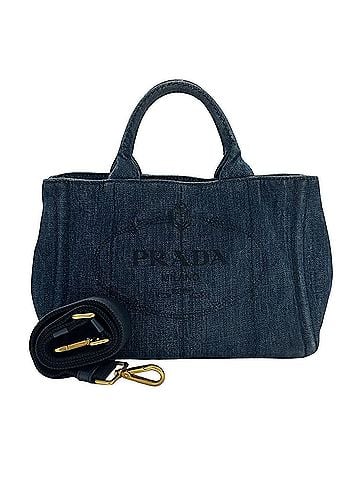 Prada Prada PRADA handbag for women, brand name, handbag/shoulder bag, 2-way, denim, Canapa Mini, indigo B2439G, can be carried by hand or on the shoulder. (view 1)