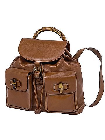 Gucci Gucci Bamboo Backpack 003580016, Leather, Daypack, Brown, Women's (view 1)
