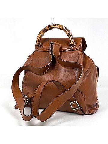 Gucci Gucci Bamboo Backpack 003580016, Leather, Daypack, Brown, Women's (view 2)