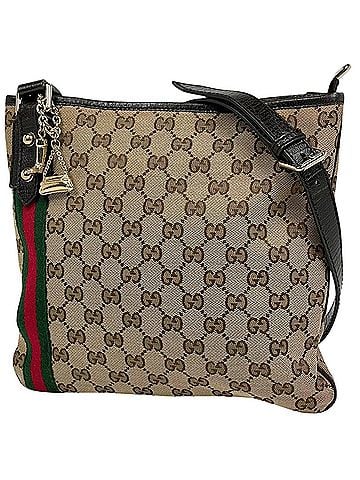 Gucci Gucci GG pattern shoulder bag, Sherry line, Web canvas, brown, 144388, women's. (view 1)