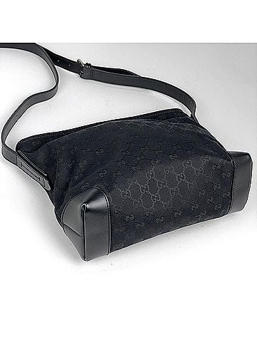Gucci Gucci GG pattern shoulder bag, Sherry line, canvas, black, 337598 (view 2)