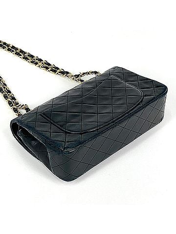 Chanel Chanel Matelassé Double Flap Chain Shoulder Bag, Coco Mark, Leather, Black, A01113, Women's (view 2)