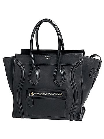 Céline Celine Luggage Micro Shopper Tote Bag Handbag Leather Black Women's (view 1)