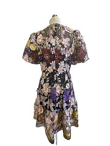 Milly Yasmine 3D Floral Embroidery Cocktail Dress (view 2)